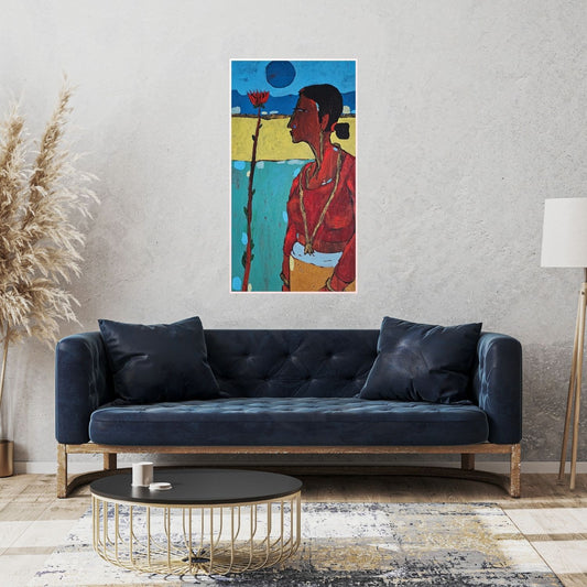 Woman with Sun and Flower