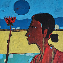 Woman with Sun and Flower